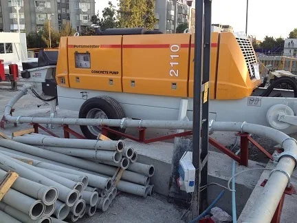 Hazır beton pompası ve yer pompası ile beton dökümü